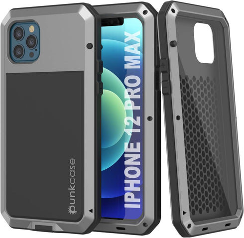 Punkcase for iPhone 12 Pro Max - Heavy Duty Military Grade Armor Metal Case, Shock Proof Hard Aluminum & TPU Design.