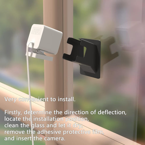 Angled Window Mount for Wyze Cam v4/v3, 20 Degrees Tilt, Through Window Use, Black, Helps Watch Front Yard
