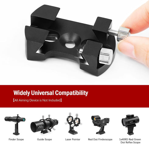 Astromania 130-400mm Universal Quick Release Finder Shoe Base for Schmidt Cassegrains and Other Telescope Diameter