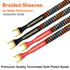 UCINNOVATE 4 x HiFi OFC Speaker Jumper Cable with Spade, 21cm Bi-Wire Speaker Jumper Plates, 11AWG Cable Bridge