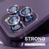 Choiche Bling Camera Lens Protector for iPhone 14 Pro/Pro Max, 9H Tempered Glass, Glitter-Purple, Metal Ring Decor.