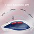 Wireless Mouse with Visible Battery Display - Rechargeable 2.4G USB Optical Mouse for Laptop PC, White and Blue