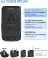 Upgraded DOACE 2000W Universal Voltage Converter, US to Europe, 220V to 110V for Travel, Power Adapter Combo