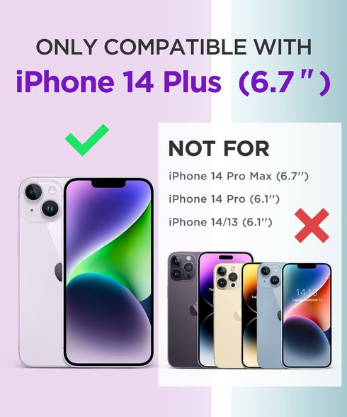 GVIEWIN for iPhone 14 Plus Case Floral, with Screen Protector + Camera Lens Protector, Soft Slim Clear Flower Shockproof Full Body Protective Women Phone Cover, 6.7 Inch (Floratopia/Colorful)