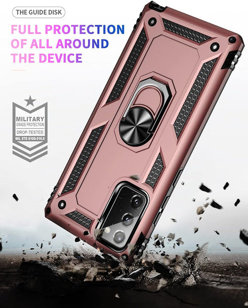 Samsung Galaxy Note 20 Case, Note20 5G Military-Grade Shockproof Cover with HD Screen Protectors, Rose Gold