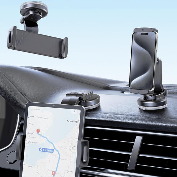 Car Dash Phone Mount with 180° Adjustable Arm for Z Fold 6 5 4 3 2, 360° Rotatable for iPhone 15