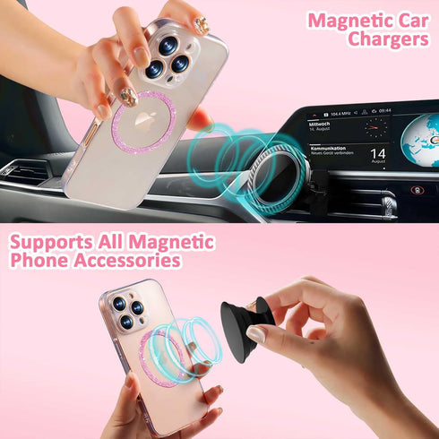 Jsoerpay 4 Pack Universal Metal Rings Compatible with Magsafe Sticker for All Phone Cases & Wireless Charging, Magnetic