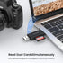 USB C Memory Card Reader, SD Card Reader USB 2.0 Micro SD Adapter, Dual Connector USB 2.0/USB C, Supports SD/Micro