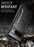 Poetic Revolution Case for Pixel 8 Pro 5G, Rugged Shockproof Cover with Kickstand & Built-in Screen Protector, Black