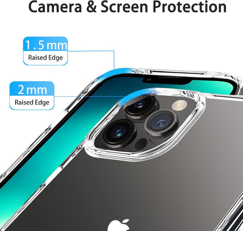 JJGoo Clear Case Compatible with iPhone 13 Pro, Transparent Shockproof Phone Case, Slim Anti-Scratch Hard PC Back Cover