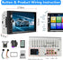 Podofo Double Din Car Stereo with Bluetooth, 7 Inch Touchscreen Multimedia Receiver with Backup Camera and Remote