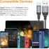 USB C Cable 0.5ft 2-Pack, Fast Charging Nylon Braided Cord for iPhone 15 Pro Max, Samsung Galaxy S10+, LG G7, Pixel 2