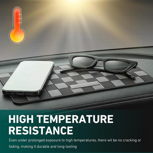 lekiliky Car Dashboard Non-Slip Mat, PVC High-Temperature Resistant Scratch-Proof Storage Pad for Sunglasses Phones