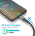 Premium Nylon Braided USB Type C Cable 10ft 3-Pack, 3A Fast Charger for Samsung Galaxy S21, Note 20, LG V50, and more.