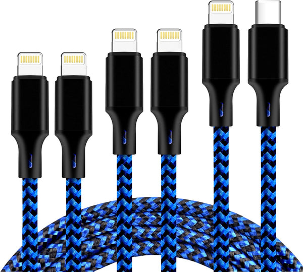 cugunu USB C to Lightning Cable 5 Pack 3/3/6/6/10FT, MFi Certified Power Delivery Fast Charging Cord for iPhone