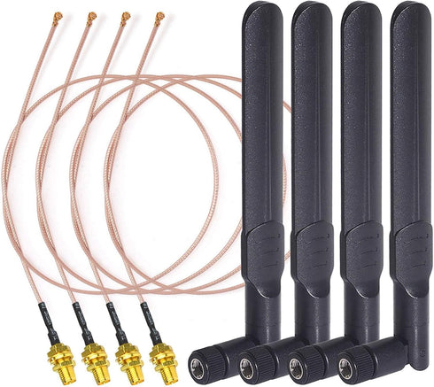 BINGFU Dual Band WiFi 2.4GHz 5GHz 5.8GHz 8dBi RP-SMA Male Antenna 20cm 8