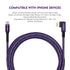 90 USB-C to Lightning Cable 2-Pack: 10ft & 6ft Fast Charging iPhone Charger - Right Angle Cord (Cosmos Purple)