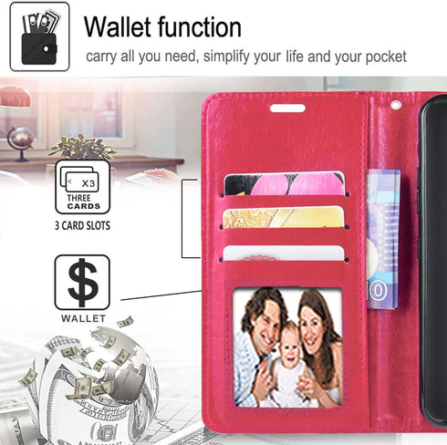 STARSHOP Compatible with Moto G Power 2021 Phone Case, with Tempered Glass Screen Protector, PU Leather Wallet,