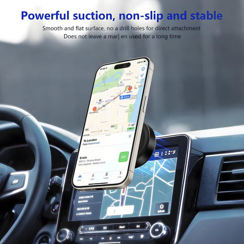 AGANS 360 Electric Vacuum Suction Cup Phone Mount, Rotatable Universal Magnetic Car Mount for Dashboard & Windshield