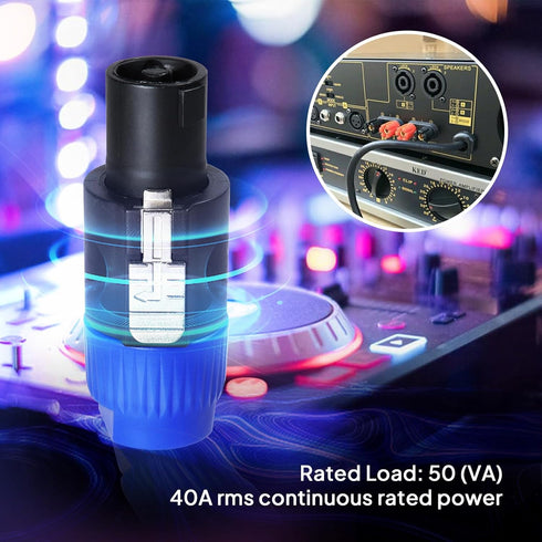 Pack of 8 NL4FC Speakon Connectors, 4 Pole Speak-ON Connector with Twist Lock for Amplifier to Speaker