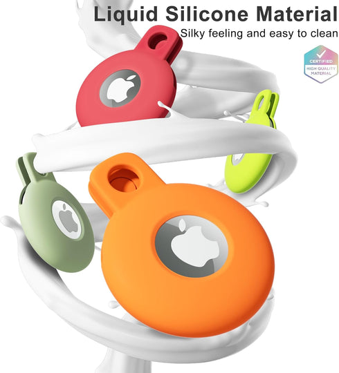 Silicone Airtag Holder Key Ring, Cute Airtag Accessories for Kids, Luggage, Cat Dog Collar, Compatible with Apple