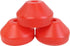 Red Plastic 7" 45rpm Vinyl Record Dome Adapter, Quantity 3 (45 rpm)