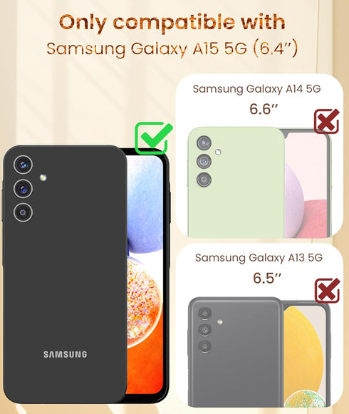 Dretal for Samsung Galaxy A15 5G Case, Screen Protector, 360° Rotatable Ring Holder Magnetic Kickstand,Plated Gold Edge Slim Soft TPU Protective Phone Cover for Galaxy A15 5G (Purple)