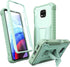 ExoGuard Rubber Shockproof Case for Moto G Power 2021, Built-in Screen Protector and Kickstand, Green
