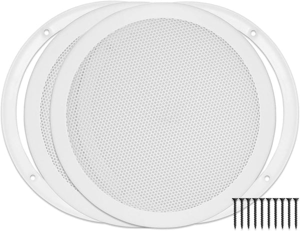 Reliable Hardware Company RH-4002-8-2-A, White Surface Mount 8-3/8" Speaker Covers, Pair