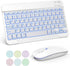 TECURS Bluetooth Keyboard and Mouse Combo for iPad, 7-Color Backlit Rechargeable Wireless Keyboard & Mouse
