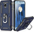 TJS Phone Case for Samsung Galaxy J7, Blue Metal Ring Magnetic Support Protector Cover