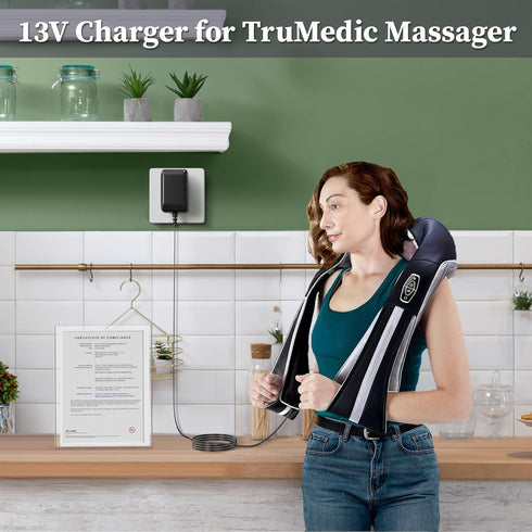13V Charger for TruMedic IS-2000 IS2500 IS-3000 Pro InstaShiatsu Neck Massager, TM-IS-2000 TM-IS-3000PRO Adapter Power