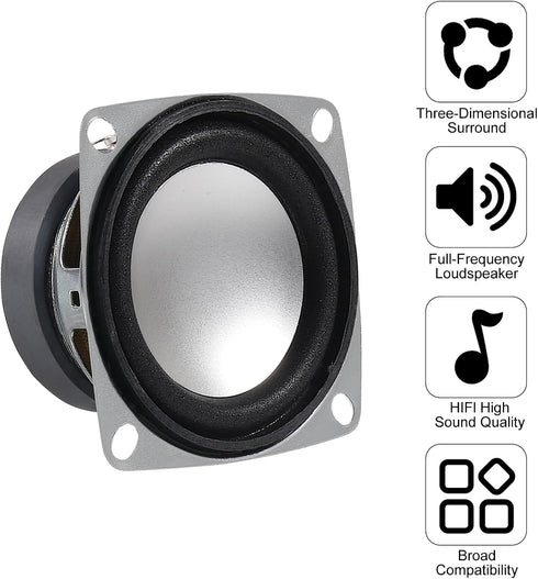 DWEII 6Pcs 2" 4Ohm 3W Full Range Audio Speaker Stereo Woofer Loudspeaker