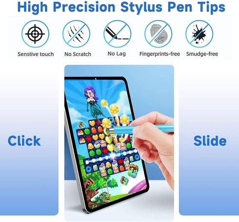 Mesh fiber tips (10 pack) GUUGEI Stylus Pen replacement tips suitable for capacitive touch screen,High sensitivity, soft, no scratch screen Pen tip