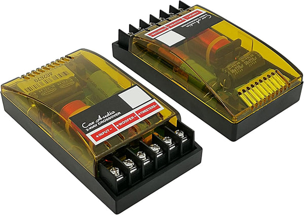HiQltyla 2 Way Speaker Crossover for Car Audio, WEAH 2002, 220 Watts, 2/4/6 Ohm Passive Crossover (2 Pack)