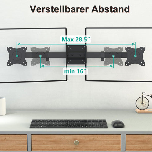 WALI Dual Monitor Wall Mount, Single to Double Bracket Adapter for 2 Screens up to 27 inch (012ARM)