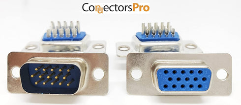 Pc Accessories 10 Pairs D-Sub HD15 High Density Solder Male and DB HD15 Female Connector 3-Row, 20-Pack (10 Male + 10 Female)
