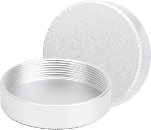 Lens Rear for M42 Mount Camera, Portable Metal Protective Case, Aluminum Alloy, Silver, 2 Packs