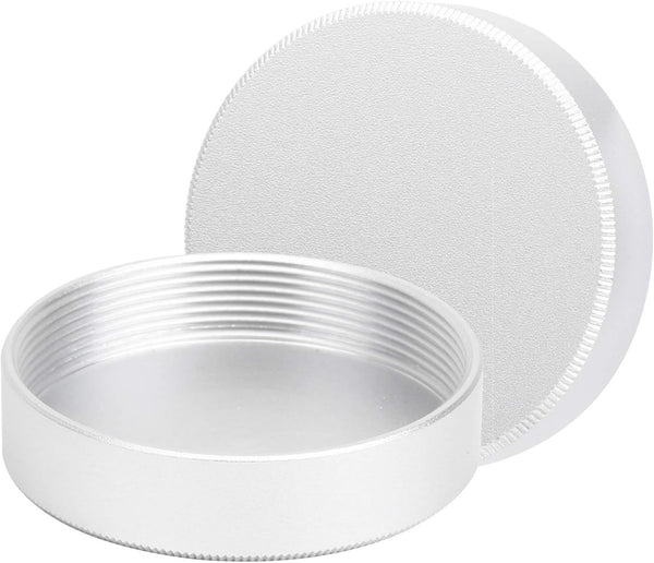 Lens Rear for M42 Mount Camera, Portable Metal Protective Case, Aluminum Alloy, Silver, 2 Packs