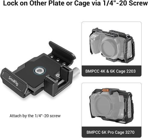 SMALLRIG SSD Mount Bracket, Holder for Samsung T5/T7, SanDisk SSD, Compatible Cage for BMPCC 6K Pro - 3272