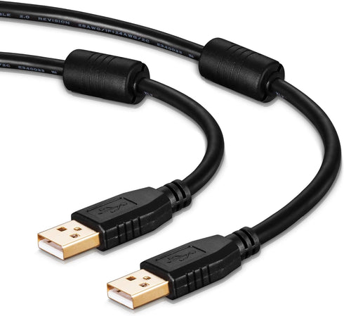 Tan QY USB A to A Male Cable 65Ft - USB Male to Male Double End Cord with Gold-Plated Connector