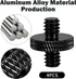 Thrymme 4 1/4" 1/4" Pcs Camera Tripod Screw, Male to Male Threaded Tripod Screw Tripods Nut Connectors, Double Sided