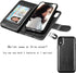 NJJEX Wallet Case for iPhone XR - PU Leather with 9 Card Slots, Detachable Kickstand, Magnetic Cover (Black)
