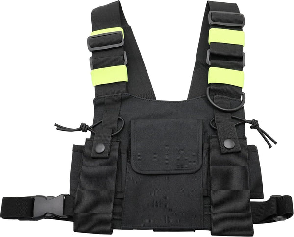 Universal Radio Harness Chest Rig Bag, Pocket Pack Holster Vest for Motorola Midland Two Way Radio