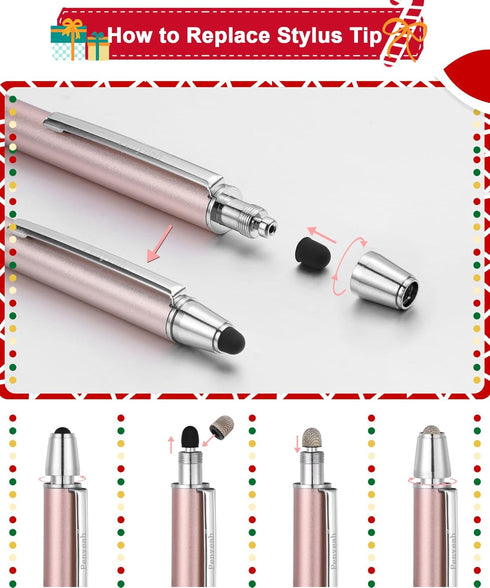 Penyeah 3 Pack Stylus Pen for Touchscreen, 0.16'' Fine Point Rubber Tip for iPad iPhone Android Tablet Samsung Galaxy