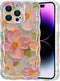 EYZUTAK iPhone 14 Pro Max Case - Colorful Retro Flower Print, Glossy TPU, Stylish Curly Wave Edge, Durable Protection -