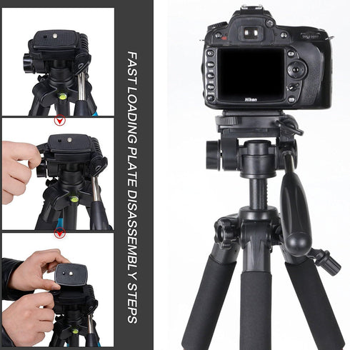 Camera Tripod Monopod Head Quick Release Plate Adapter with 1/4'' Screw for Q111/Q222/Q100 Tripod