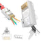 Shielded RJ45 Cat6A Cat7 Pass Through Connectors, 3 Prong 8P8C Gold Plated Modular Data Plug (30 Pack)