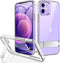JETech Case for iPhone 12/12 Pro - 6.1-Inch Slim Shockproof Bumper Cover with 3-Way Metal Kickstand