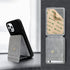 M-Plateau Phone Wallet Stick ON, Card Holder for Cell Phone with Elastic Magnetic Closure, Bifold Credit Card Holder